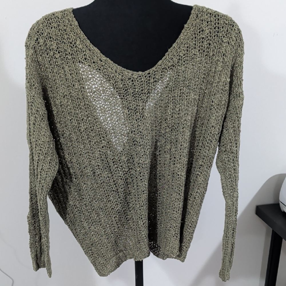 Altar'd State Olive V-Neck Sweater